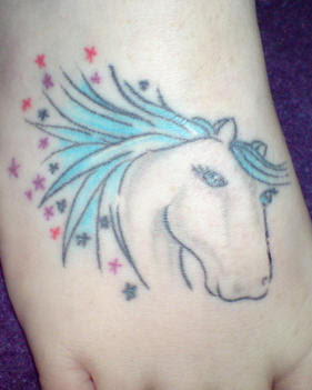 horse tattoos,tattoos on feet