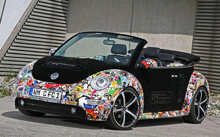 Tuning VW Beetle Convertible stickerbombed LOS MEJORES AUTOS TUNING 2012