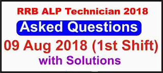 RRB ALP 9 August 2018 Solved Question Paper