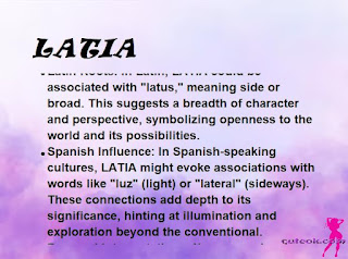 ▷ meaning of the name LATIA