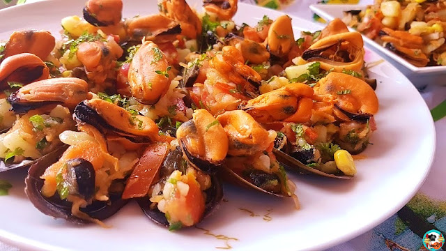 Mejillones con ensalada de papas