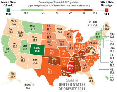 obesity map - US states