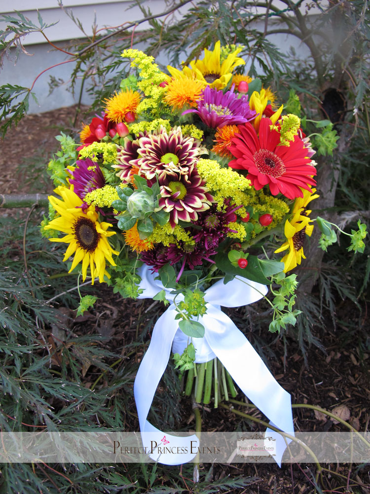 They wanted the main focal flowers to be the sunflowers and lots of fall