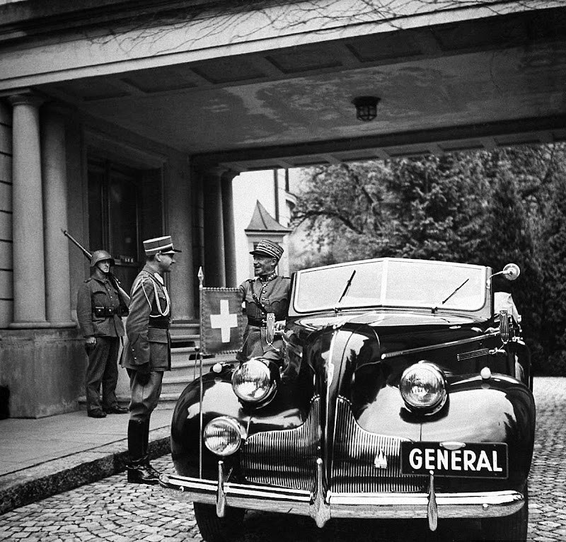  General Henri Guisan Getting In His 1939 Buick Special Convertible