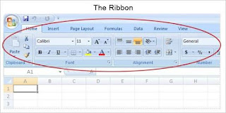 Menu ribbon Microsoft Excel 2007