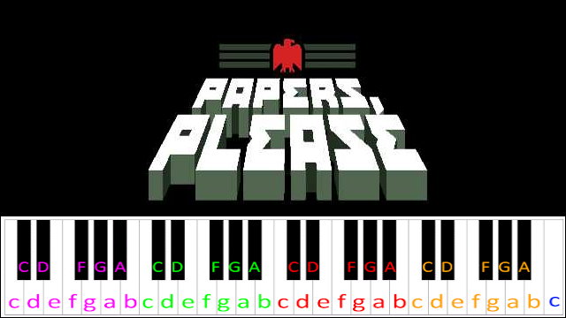 Papers, Please: Theme Song Piano / Keyboard Easy Letter Notes for Beginners