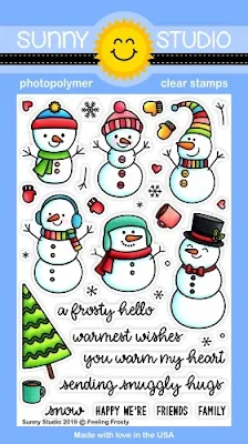 Sunny Studio Stamps: Feeling Frosty Snowman 4x6 Clear Photopolymer Christmas Holiday Stamp Set