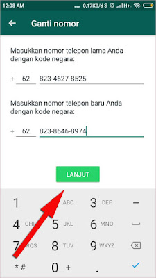 isi nomor wa lama dan nomor wa baru