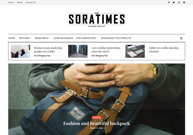 Sora Times Blogger Template