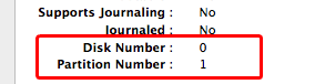 Disk number dan partition Number