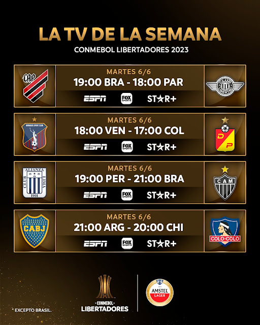 Fixture y Television Fecha 5 Copa Libertadores 2023