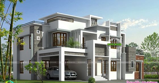 Box model contemporary house Kerala home design and 