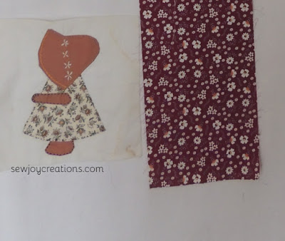 sunbonnet sue block vintage fabric embroidery