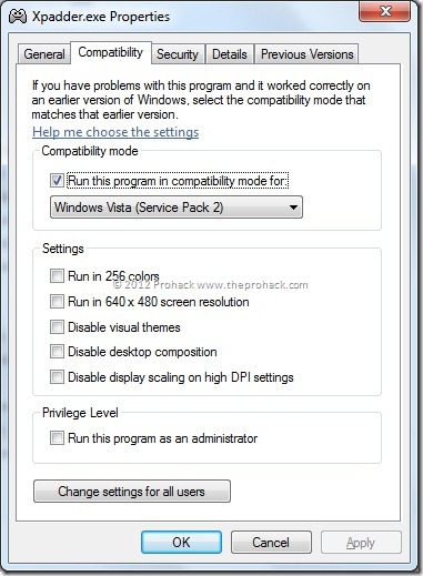 change compatibility for xpadder