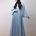 799107 ~ Denim Dress With Sides Pleated (Including Shawl) (RM45)