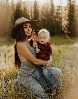 Vanessa Morgan with her son River