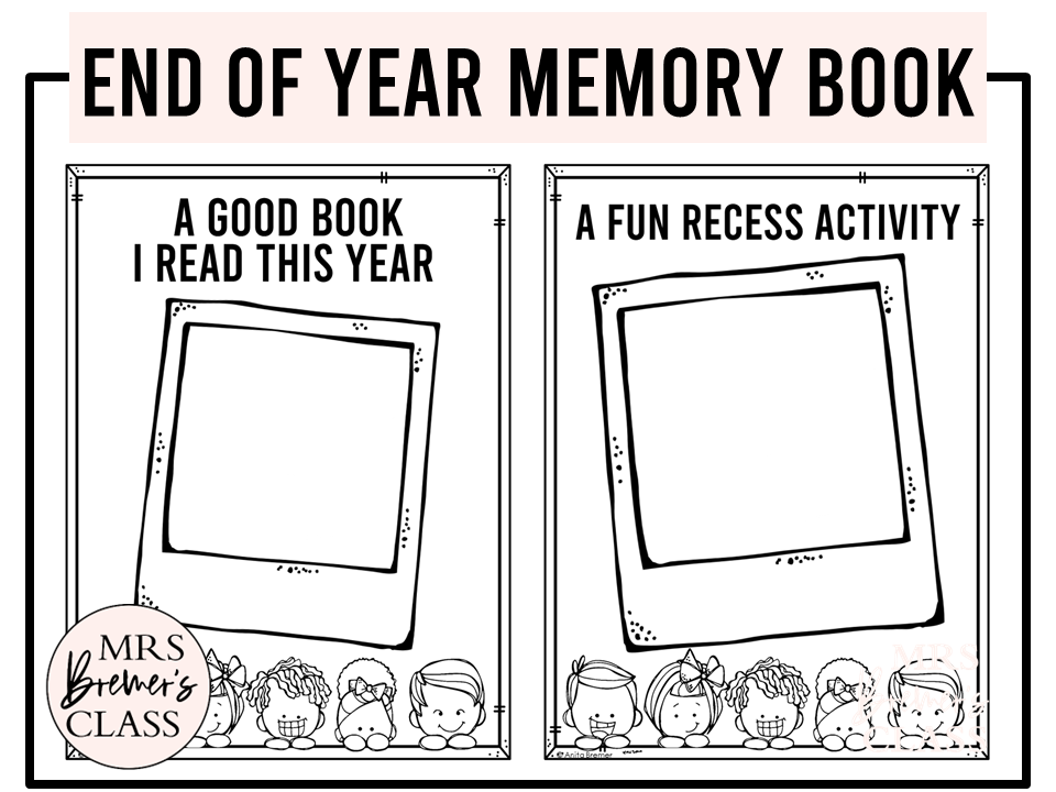 Kindergarten Memory Book  End of the Year Memory Book - The Printable  Princess