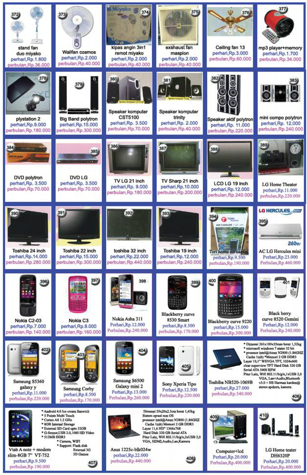 ARISAN ANEKA BARANG online: Katalog Barang Elektronik