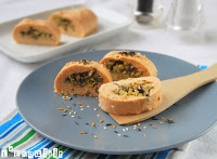 Rulo de salmón y champiñones