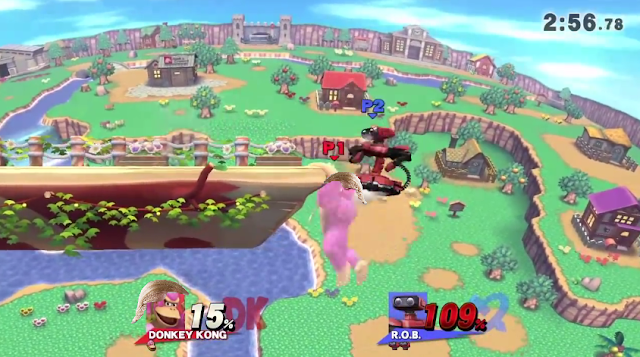 Donald Trump hair on Donkey Kong ledge Super Smash Bros. For Wii U