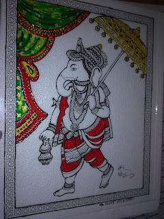 Tanjore-style glass painting