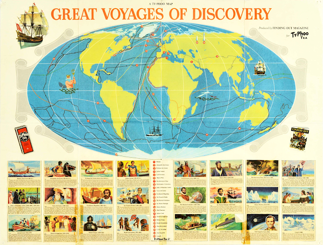 1966 Ty-Phoo Tea : Great Voyages of Discovery Map