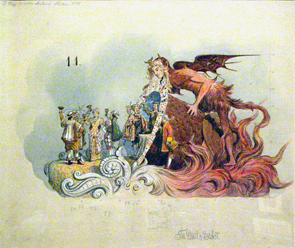 Watercolor Design for the Devil's Basket float