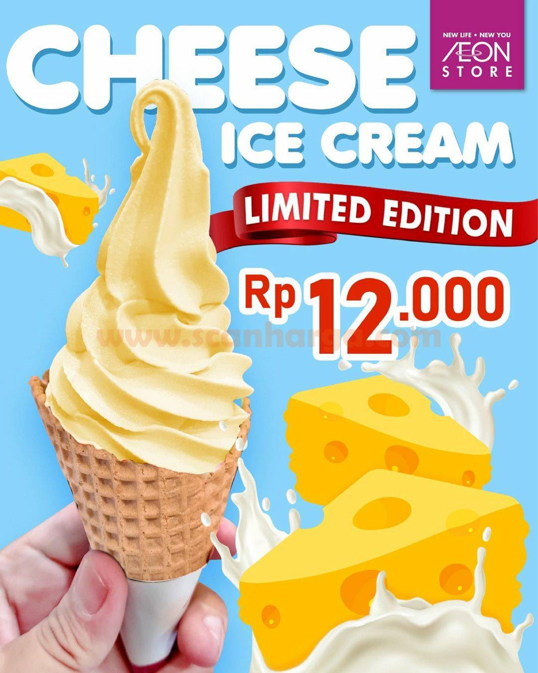 Promo AEON Store Spesial Anniversary - Cheese Ice Cream Hanya 12RB