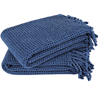 Stonewashed Blue Turkish Waffle Towels