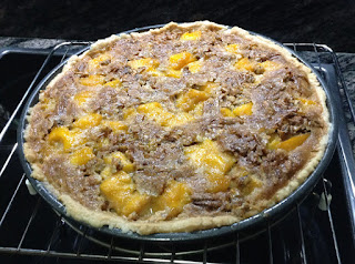 Tarta de mango y pecanas, pie, receta