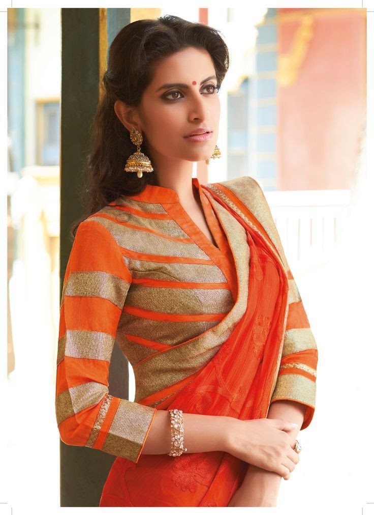 Saree Blouse  Designs Gorgeous Full  Sleeve Saree Blouse  