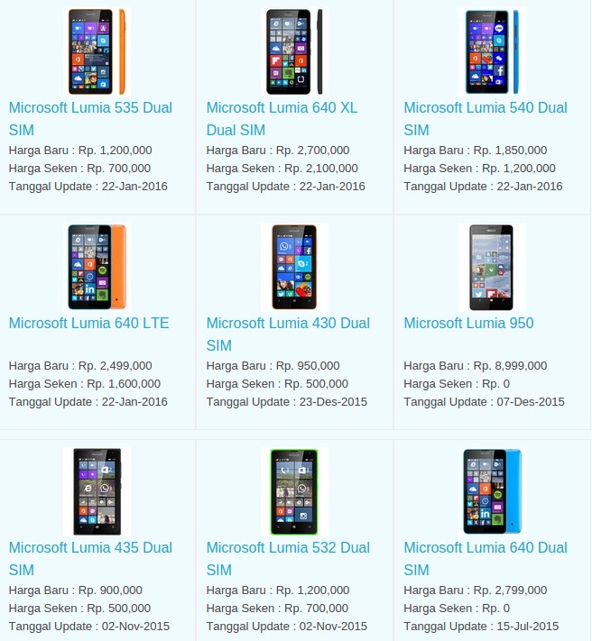 Daftar Harga Terbaru Hp Microsoft Maret 2016 Daftar Harga Terbaru Hp Microsoft Maret 2016