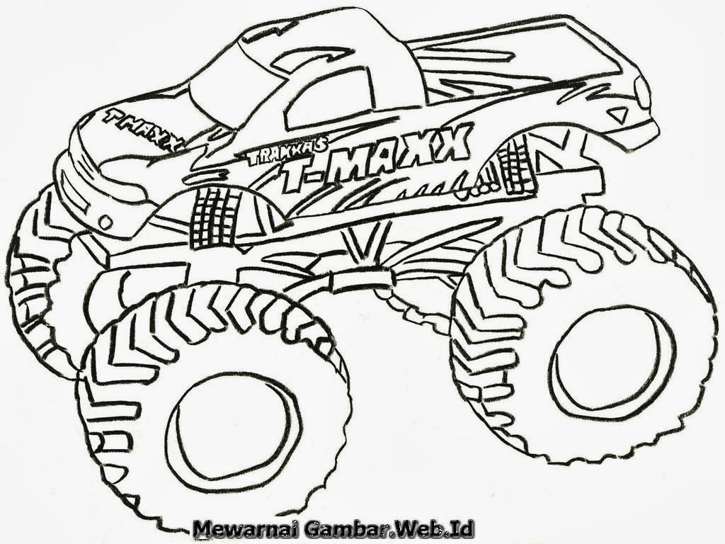 Gambar Mewarnai Mobil Truk Monster  Mewarnai Gambar