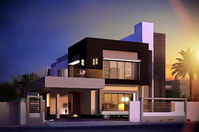 Desain rumah mewah minimalis modern 2 lantai