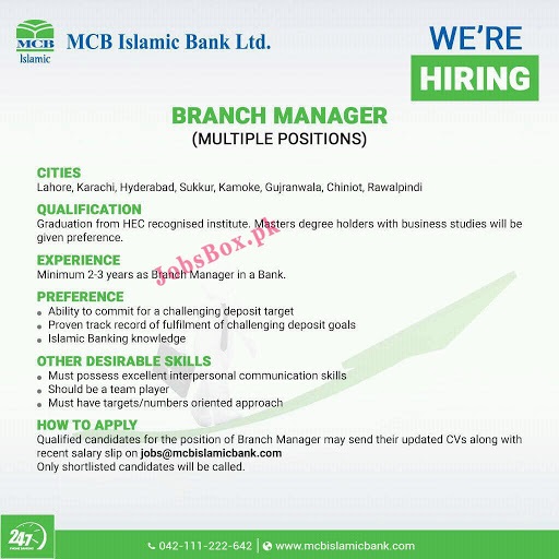 Muslim Commercial MCB Bank Jobs May 2021 Islamic Bank Jobs Apply All Over Pakistan