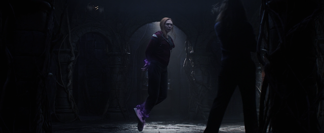 Agatha Lifts Wanda With Her Powers In Dungeon WandaVision Episode 8 Marvel Disney Plus