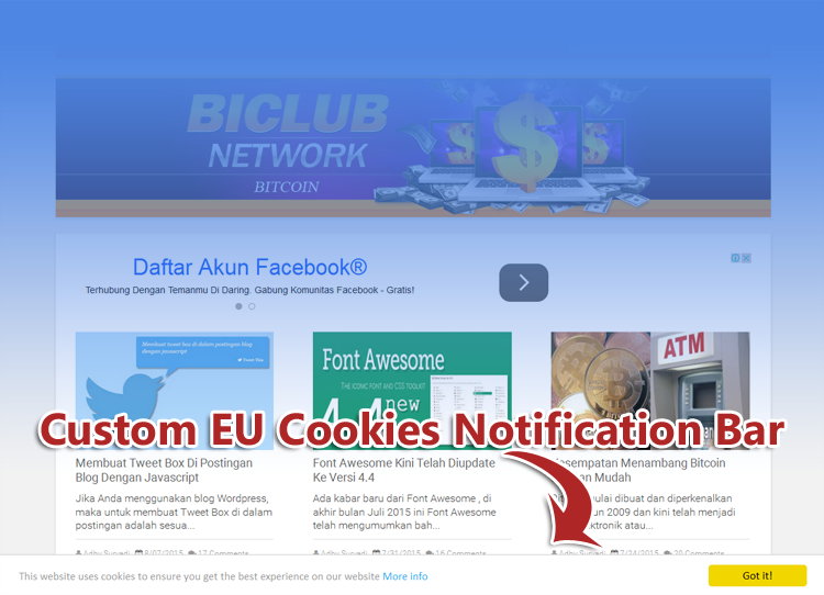Memasang Custom EU Cookies Notification Bar