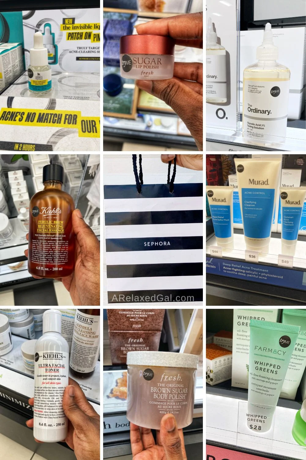 multiple skincare products found at sephora