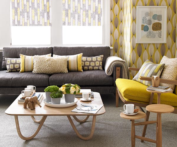 Grey Mustard  Living  Room 