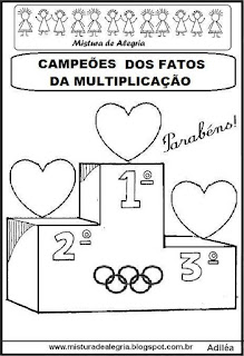 Pódio- campeões fatos da multiplicação