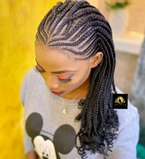 Fulani Braids, Fulani, Braids, Hairstyles, Curls, Ponytail, Side Part, With Beads