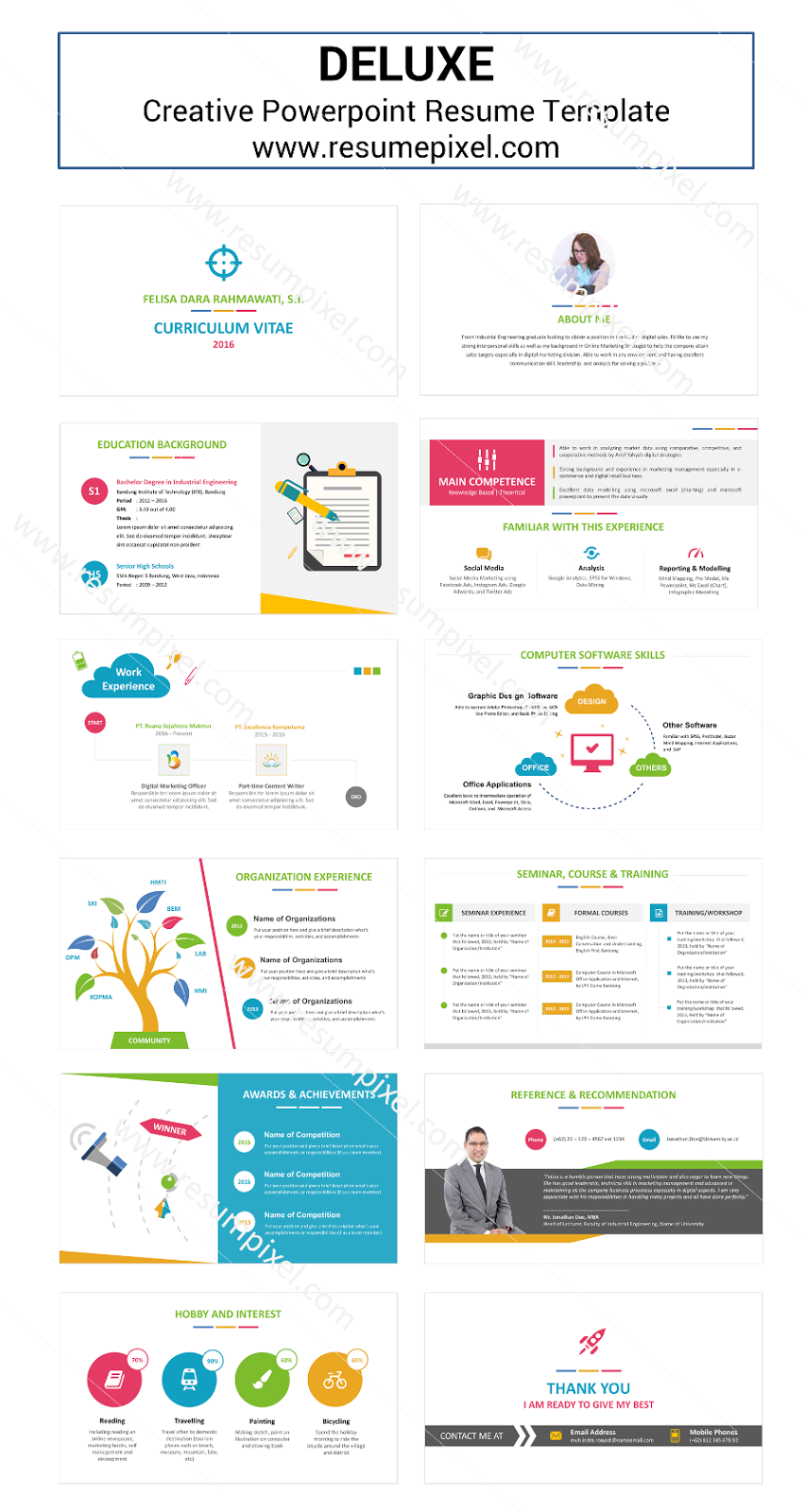 Deluxe - Creative Powerpoint Resume Template - ResumePixel