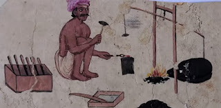 Patna Kalam- blacksmith working up his furnace