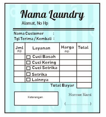Kumpulan Contoh Nota Laundry  Lengkap dan Gratis Tips 