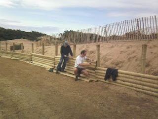 Photo - fixing timbers with 8 inch nails