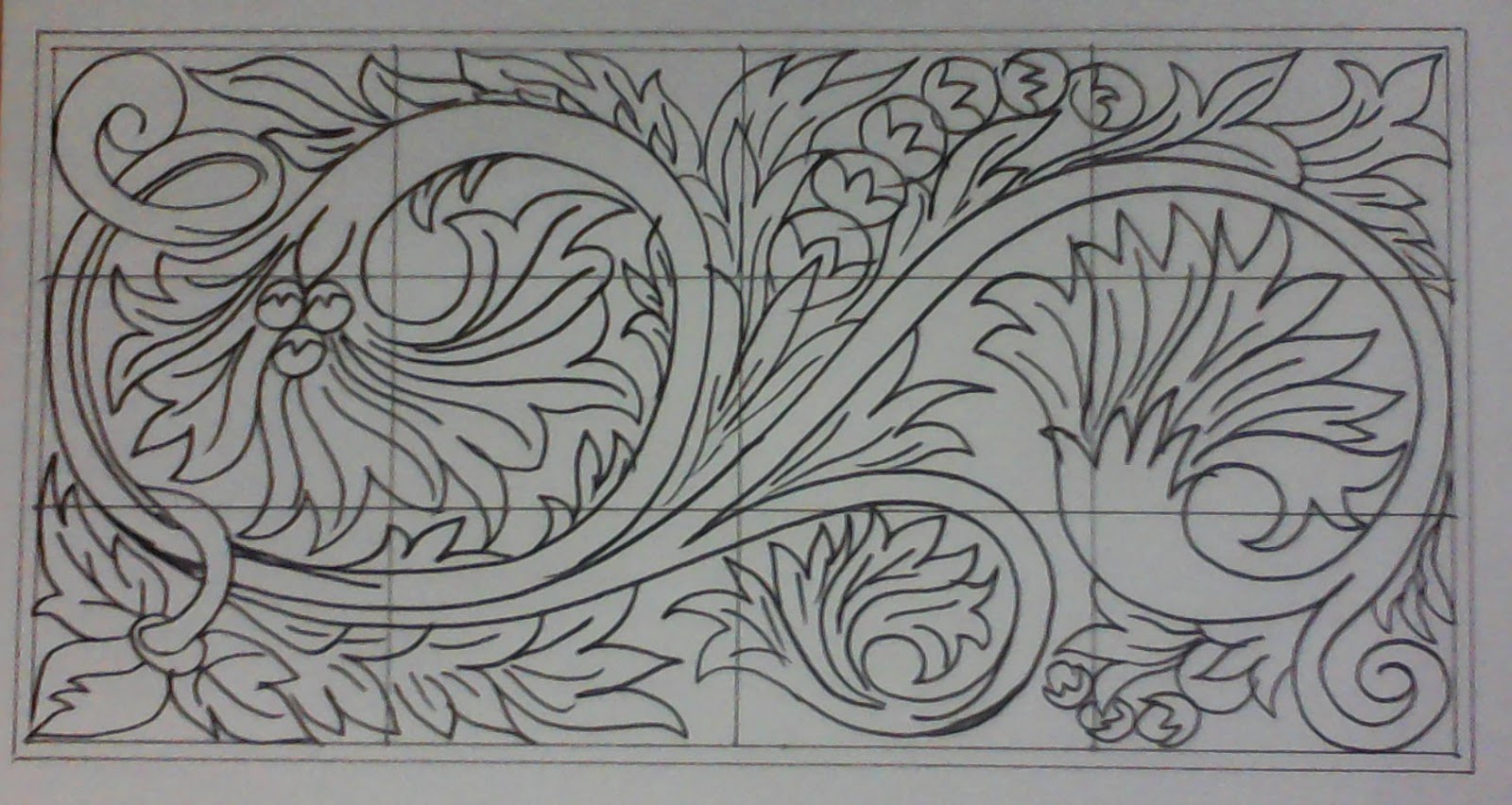 Menggambar Sketsa Ukir Motif Jepara Shona Design