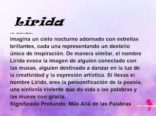 ▷ Significado del nombre Lirida