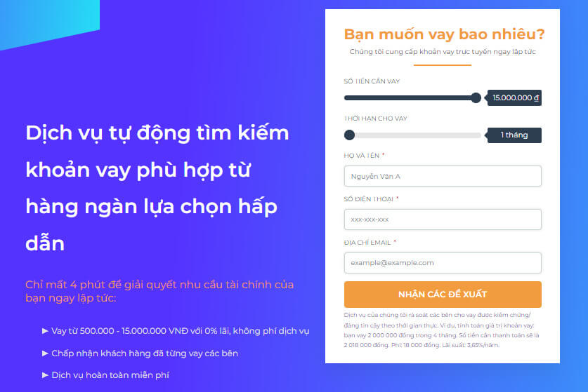 Vay tại Vay tiện lợi