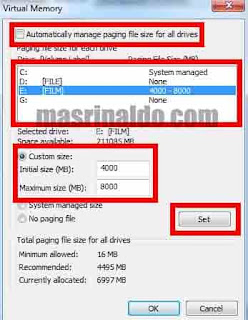 Setting Virtual Memory Untuk Menambah RAM di Windows 10 dan 7 d