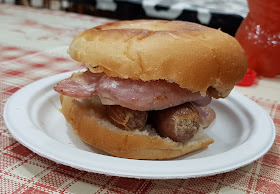 Cockfields Farm breakfast roll light bacon sausage